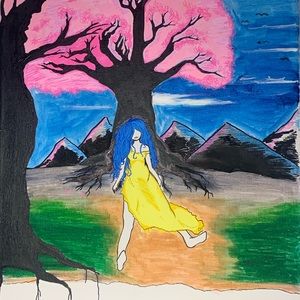A painting called “Her Unknown” by Jasmine Brooks